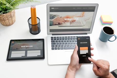 Website design on different devices