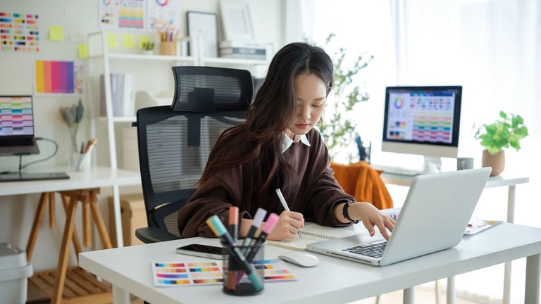 Web designer working on professional website